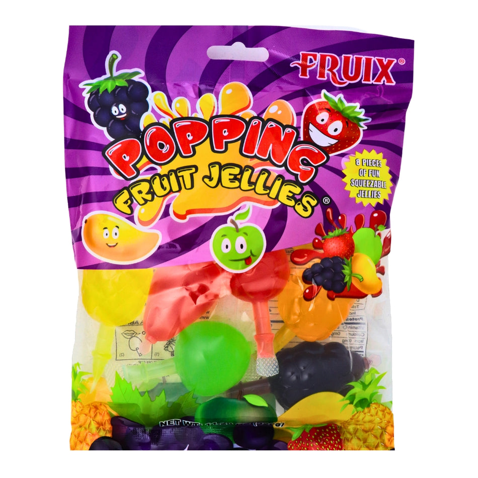 Fruix Popping Fruit Jellies - 272g - Fruix Popping Fruit Jellies - Fruit jelly candy - Popping sensation - Sweet and tangy flavours - Juicy fruitiness - Snack time treat - Delicious candy - Fruit-flavoured jellies - Fun snack - Mouthwatering treat