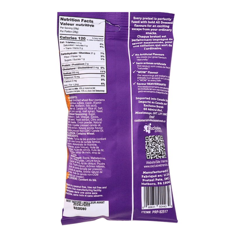 Pretzel Pzazz All Dressed - 56g Nutrition Facts Ingredients, Pretzel Pzazz, All Dressed Pretzel Pzazz, All Dressed Pretzel