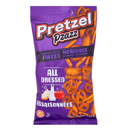 Pretzel Pzazz All Dressed - 56g, Pretzel Pzazz, All Dressed Pretzel Pzazz, All Dressed Pretzel
