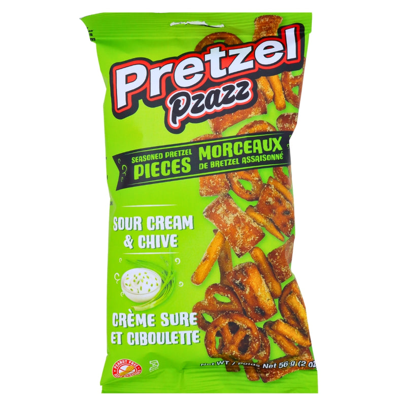 Pretzel Pzazz Sour Cream - 56g, Pretzel Pzazz, sour cream Pretzel Pzazz, sour cream and chives Pretzel Pzazz