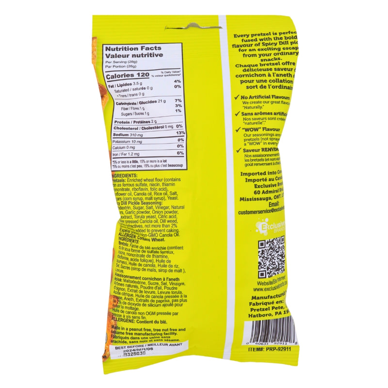 Pretzel Pzazz Dill Pickle - 56g Nutrition Facts Ingredients, pretzel pzazz, pretzel pzazz spicy dill pickle