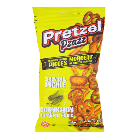 Pretzel Pzazz Dill Pickle - 56g, pretzel pzazz, pretzel pzazz spicy dill pickle