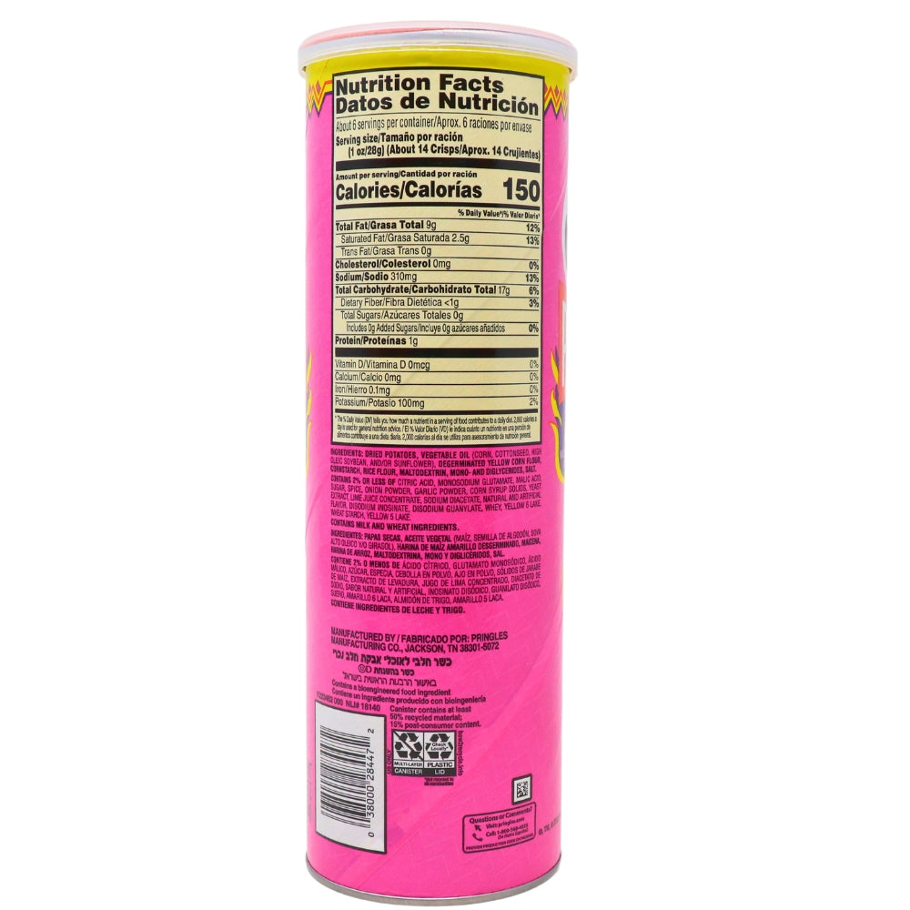 Pringles Las Meras Meras Habaneras- Nutrition Facts - Ingredients  - A taste of Mexico from Pringles