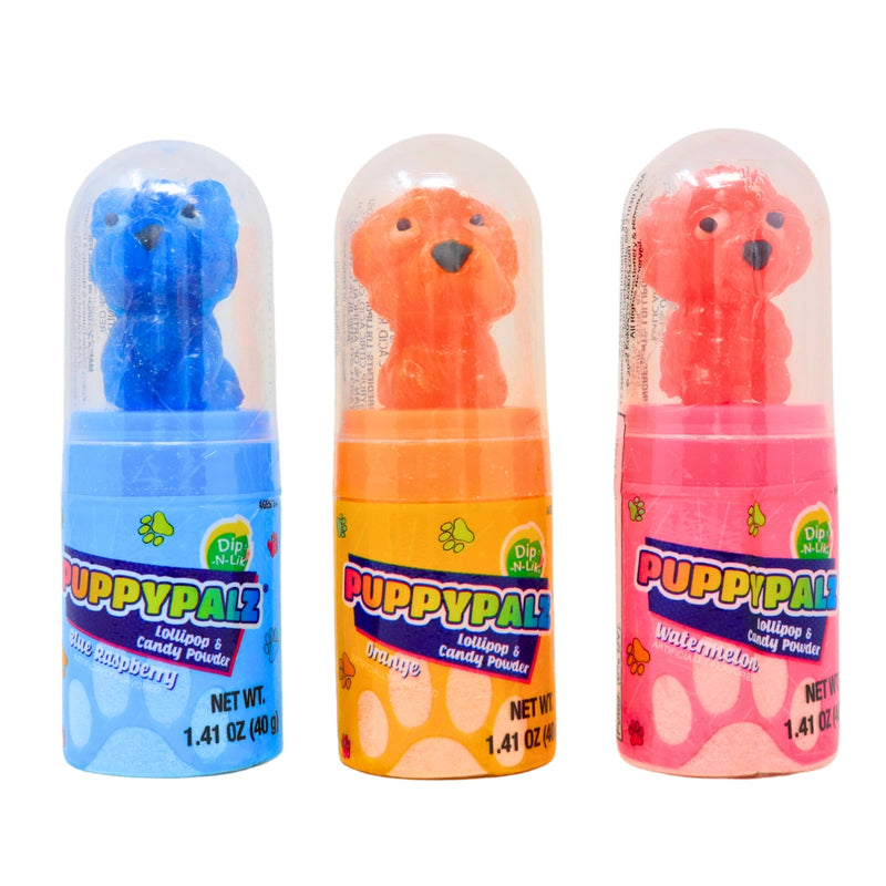 Puppy Palz Dip n Lik - Lollipop - Watermelon Lollipop - Blue Raspberry Lollipop - Orange Lollipop