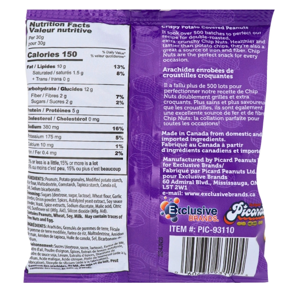 Pzazz Crunchy Nuts All Dressed - 80g Nutrition Facts Ingredients - Snack - Nuts - Savoury Snacks - Canadian Snacks