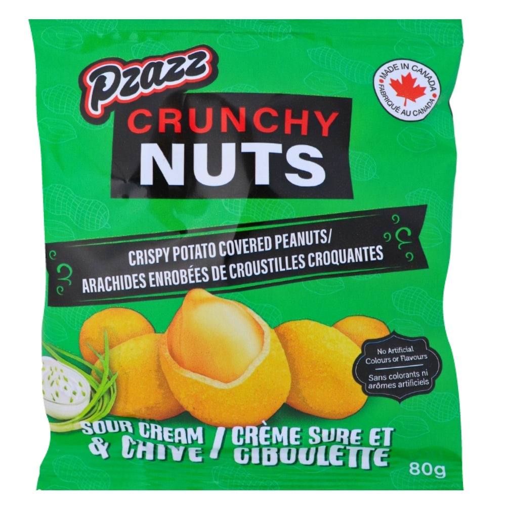 Pzazz Crunchy Nuts Sour Cream - 80g - Snack - Nuts - Canadian Snack