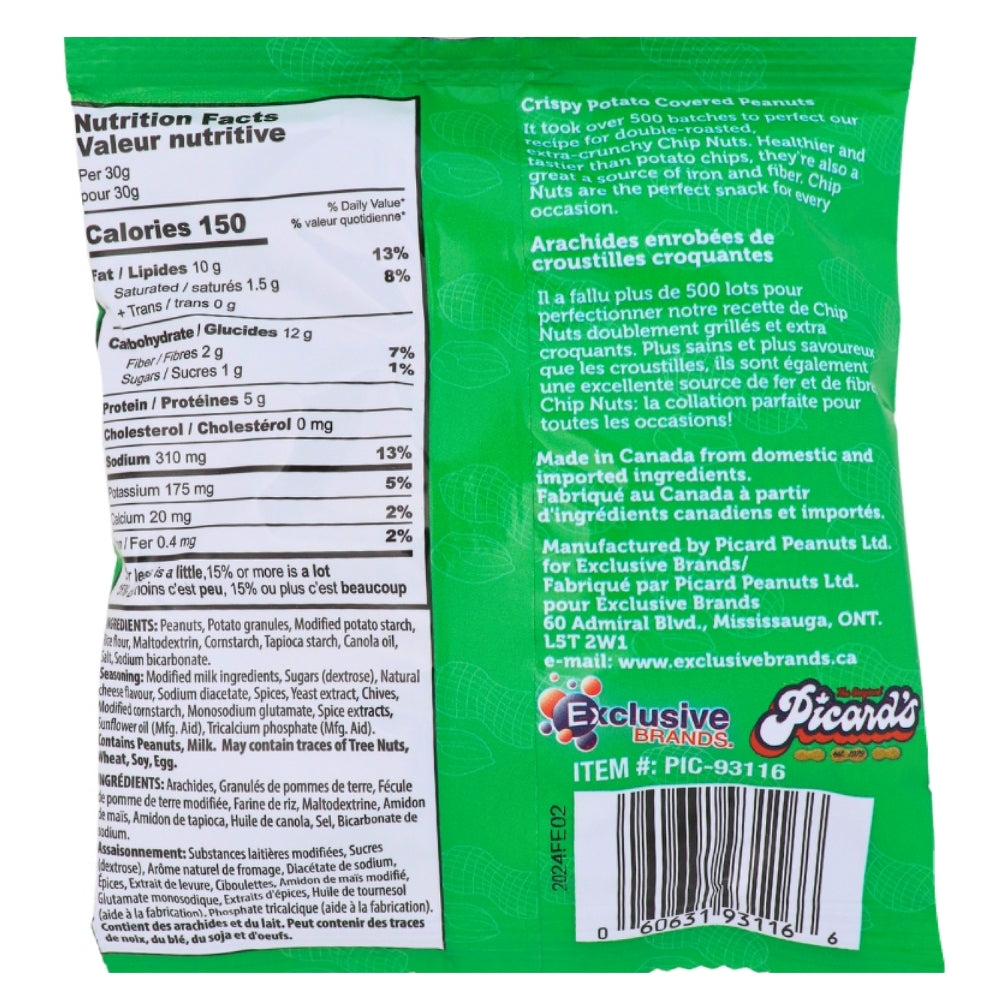 Pzazz Crunchy Nuts Sour Cream - 80g Nutrition Facts Ingredients - Snack - Nuts - Canadian Snack