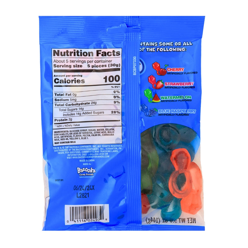Ring Pop Gummies Rings - 5.07oz Nutrition Facts Ingredients