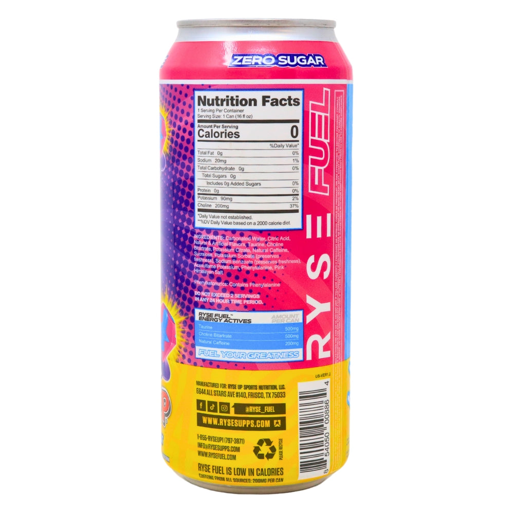 Ryse Energy Drink Ring Pop - 473mL - Nutrition Facts - Ingredients