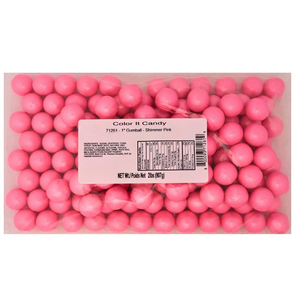 Gumballs Pink - 2lbs - Nutrition Facts - Ingredients - bulk candy