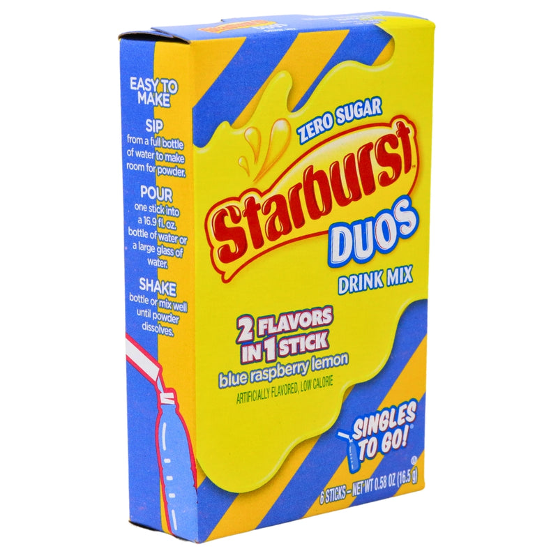 Starburst Duos Singles to Go Blue Raspberry Lemon