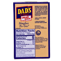Dad's Old Fashioned Singles To Go Cream Soda Nutrition Facts Ingredients