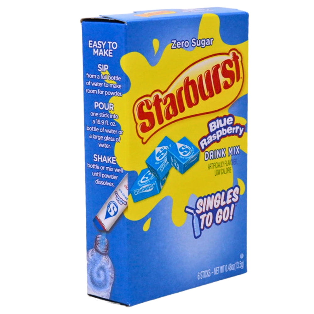 Starburst Raspberry Starburst Blue Raspberry Singles To Go Drink Mix – Candy Funhouse CA