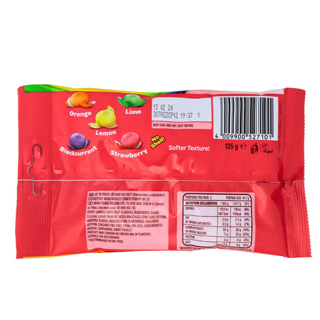 Skittles Fruit Chewies UK 125g British Candy Nutrition Facts - Ingredients