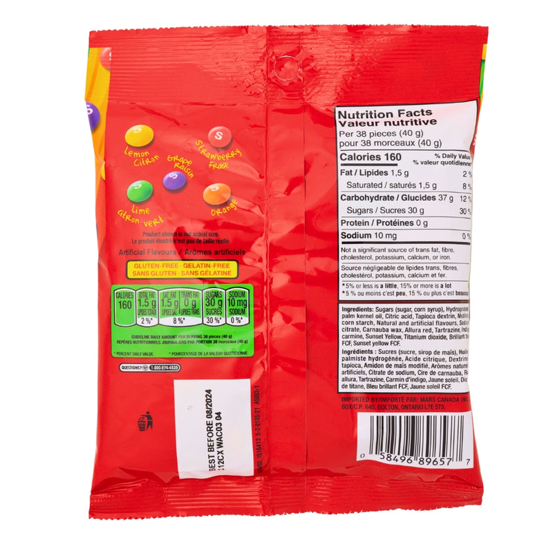 Skittles Candy Original - 191g Nutrition Facts Ingredients
