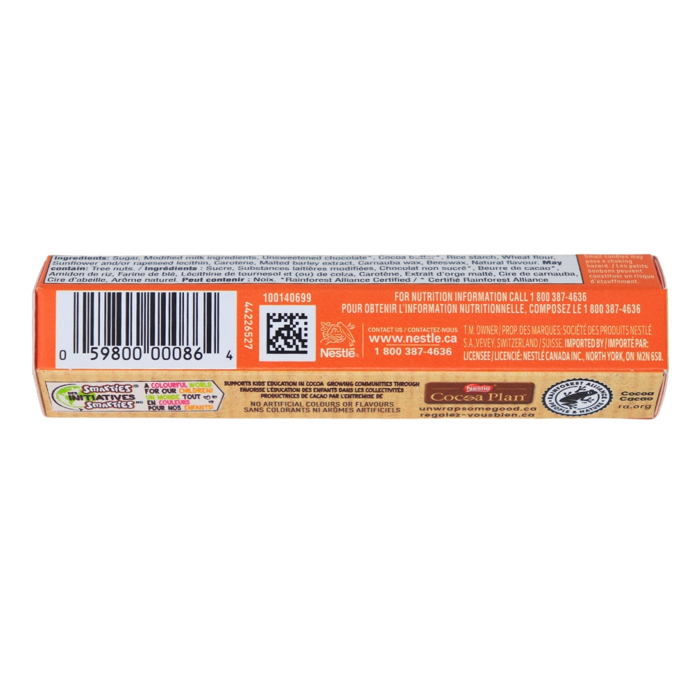 Smarties Orange Cream Pop - 38g Nutrition Facts Ingredients