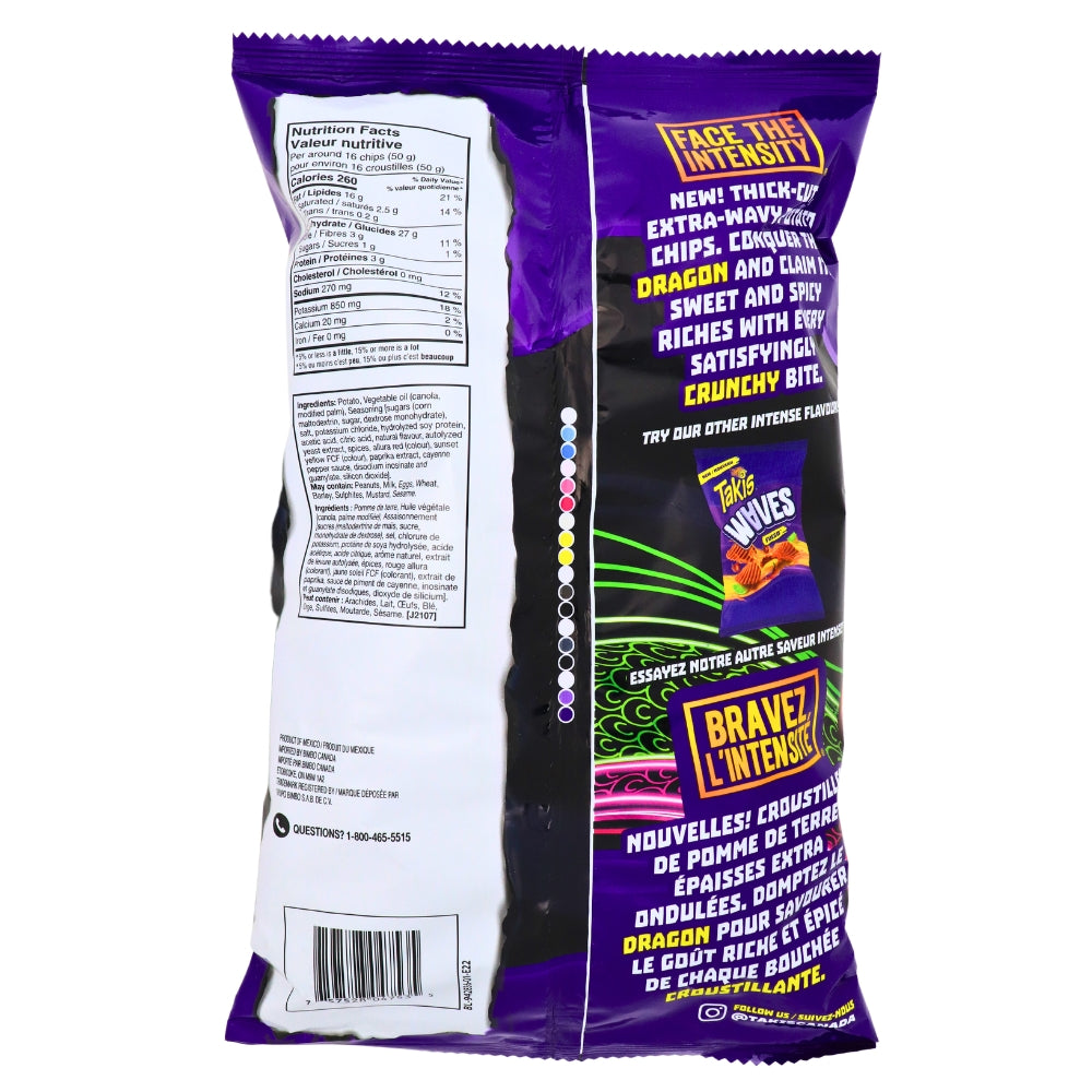 Takis Waves Dragon Sweet Chili - 190g Nutrition Facts Ingredients