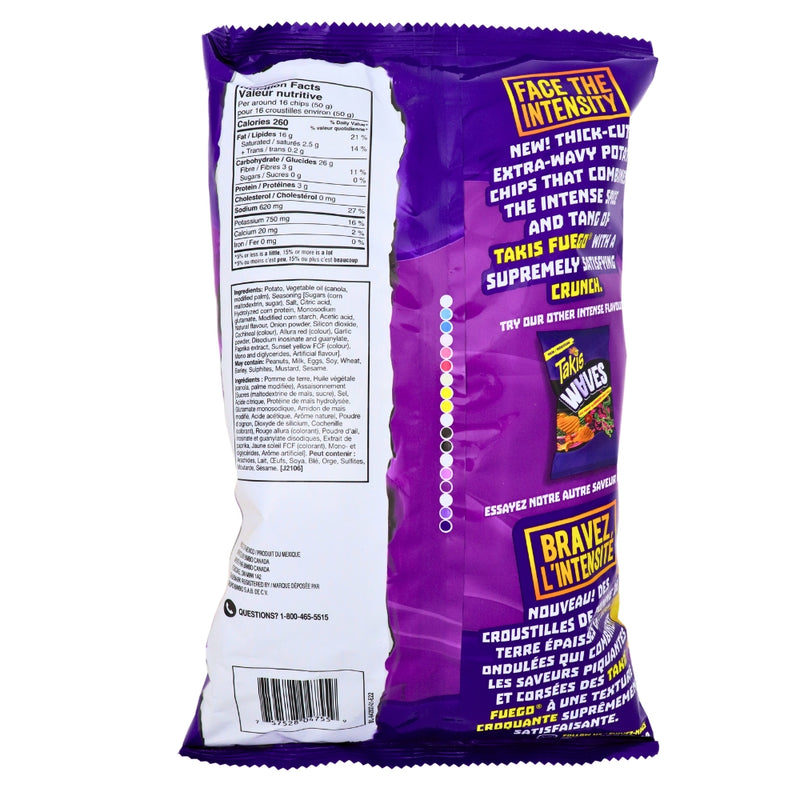 Takis Waves Fuego - 190g Nutrition Facts Ingredients