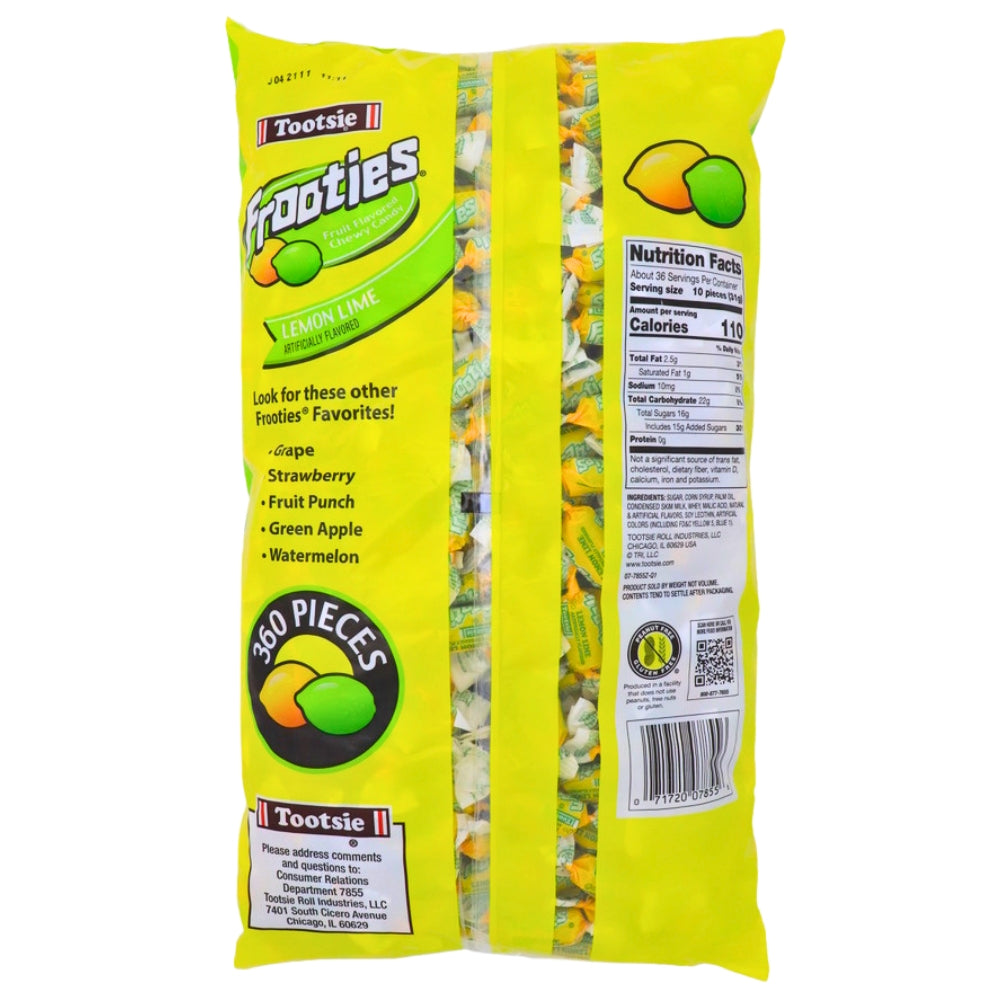 Tootsie Roll Frooties Lemon Lime Candy Nutrition Facts - Ingredients