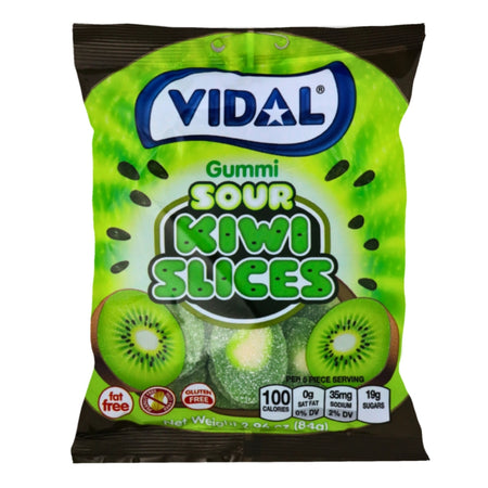 Vidal Sour Kiwi Slices Gummies - 3.5oz