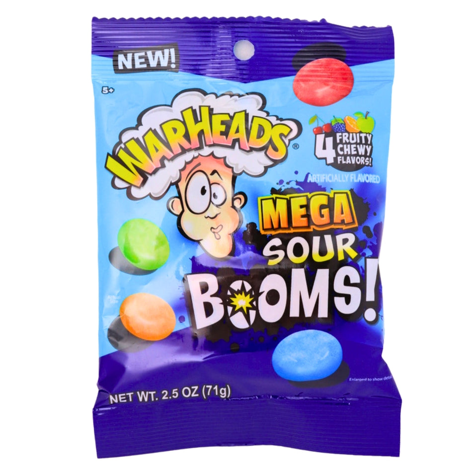 Warheads Sour Boom Fruit Chews - 2.5oz - Warheads - Warheads Candy - Sour Candy - Warheads Sour Candy - Warheads Sour Boom Fruit Chews - Extreme Sour Candy