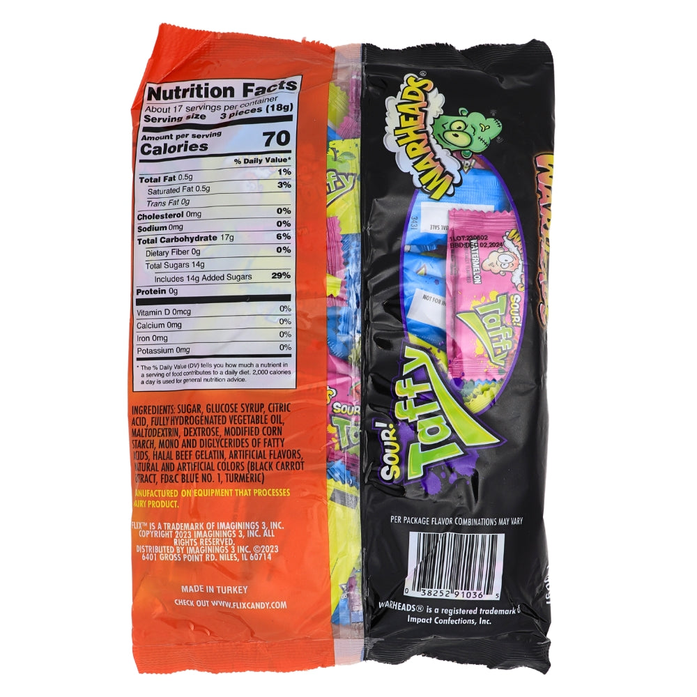 Warheads Taffy 50ct - 10.58oz | iWholesaleCandy.ca