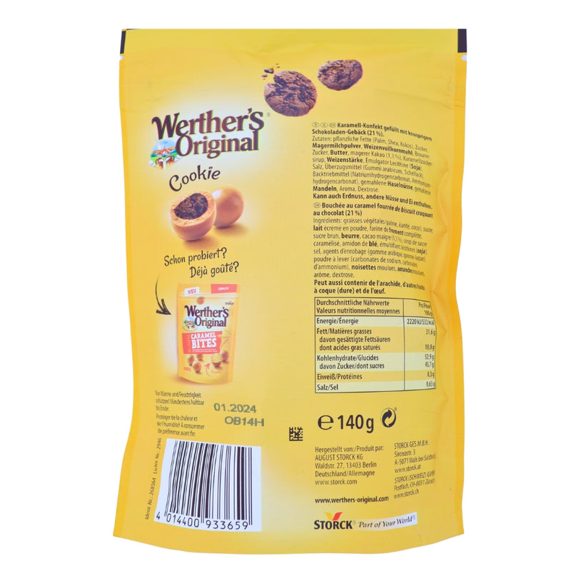 Werthers Original Blissful Caramel Bites Cookies - 140g Nutrition Facts Ingredients - Werthers Original - Werthers Original Caramel