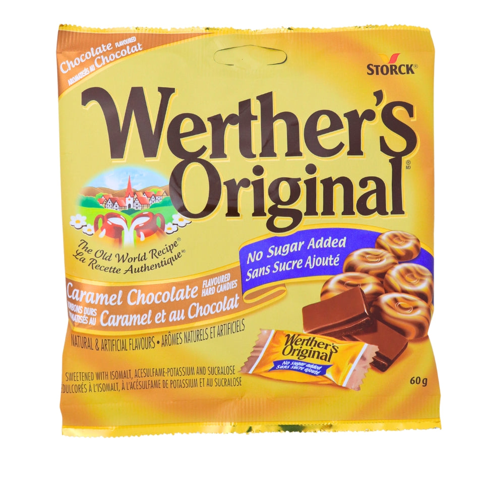 Werther's Original Caramel Chocolate Sugar Free Hard Candies - 60g