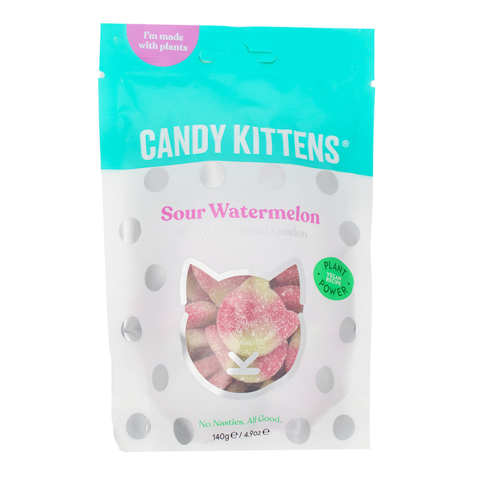 Candy Kittens Sour Watermelon (UK) - 140g - Candy Kittens - Candy Kittens Gummies - Vegan Candy - Vegan Gummies - Sour Candy - Watermelon Candy - Sour Watermelon