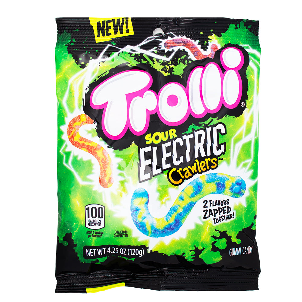 Trolli Sour Electric Crawlers - 4.25oz - Trolli - Trolli Gummy - Trolli Candy - Trolli Sour Electric Crawlers - Sour Candy - Sour Gummies 