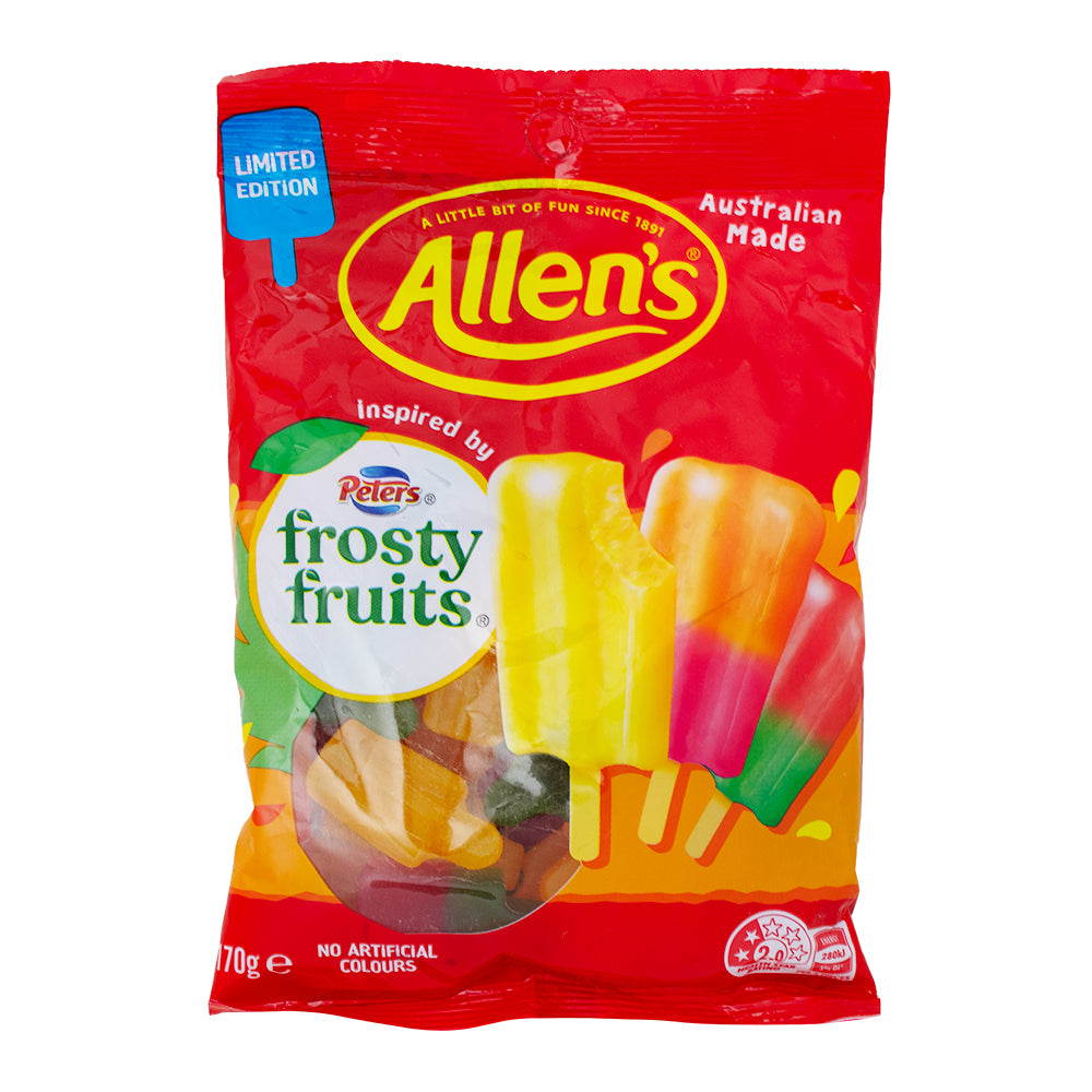 Allen's Frosty Fruits Popsicle Gummies (Aus) - 170g - Allen's Frosty Fruits Popsicle Gummies - Australian Candy - Tropical Flavour - Summer Treat - Chewy Texture - Juicy Gummies - International Candy - Aussie Snacks