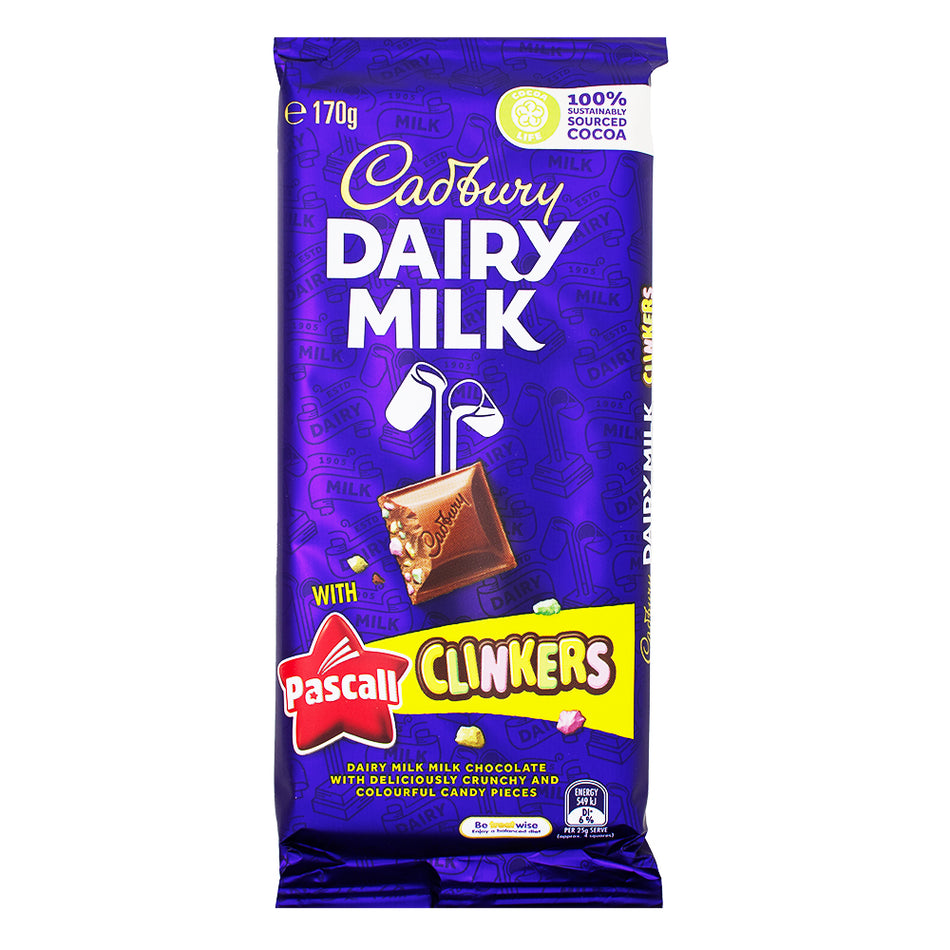 Cadbury Dairy Milk Clinkers (Aus) - 170g - Cadbury Dairy Milk Clinkers - Australian Candy - Chocolate Candy - Crunchy Candy Centers - Unique Flavour Blends - International Candy - Aussie Treats
