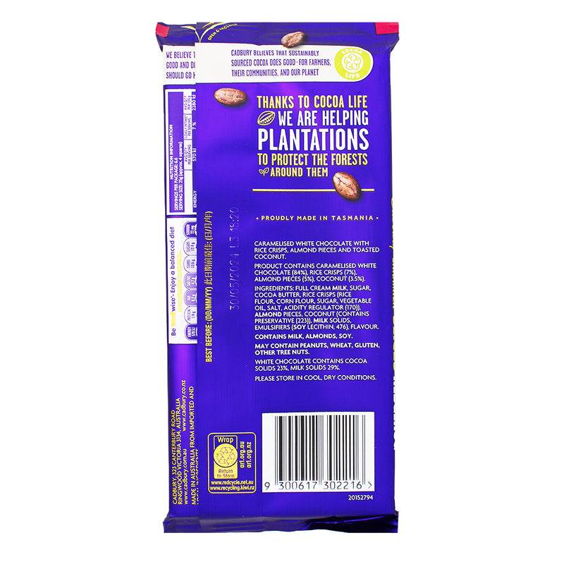 Cadbury Caramilk Slices Hedgehog (Aus) - 165g Nutrition Facts Ingredients - Cadbury Caramilk Slices Hedgehog - Australian Candy Delight - Creamy Caramilk Chocolate - Crunchy Biscuit Pieces - Chocolate Biscuit Treat - International Candy Sensation - Unique Flavour Blend - Australian Chocolate Excellence