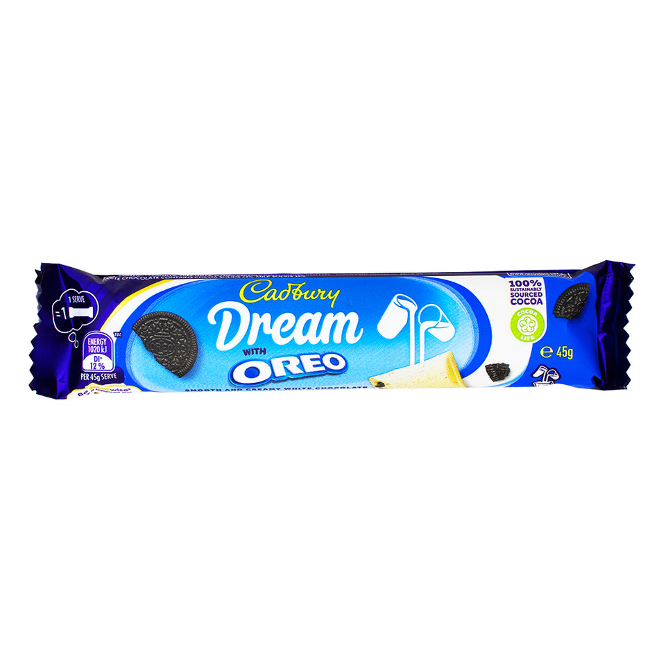 Cadbury Dream with Oreo (Aus) - 45g - Cadbury Dream with Oreo - Australian Candy Delight - Creamy Chocolate Treat - Oreo Cookie Infusion - Chocolate Dream Experience - International Candy Sensation - Unique Flavour Blend - Australian Chocolate Excellence