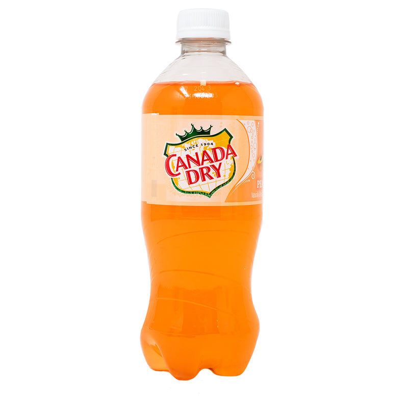 Canada Dry Peach Ginger Ale - 591mL - Peach Ginger Ale - Fruity Fizz - Canada Dry - Sparkling Symphony - Refreshment Game - Juicy Peach - Ginger Zing - Taste Adventure - Summer Breeze - Flavour Explosion - Ginger Ale - Canada Dry Peach