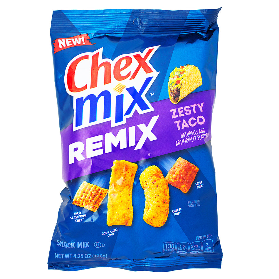 Chex Mix Remix Zesty Taco - 4.25oz - Chex Mix - Chex Mix Remix Zesty Taco - Taco Snack - Taco Tuesday - Savoury Snack - Chex Mix Snack