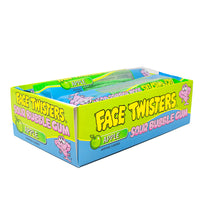Face Twisters Sour Bubblegum Green Apple - 2oz - Face Twisters Sour Bubblegum - Green Apple flavour - Sour candy bubblegum - Tangy bubblegum - Chewy sour candy - Green apple sour sweets - Flavourful bubblegum - Sour apple treats - Bubblegum with a twist - Sour candy assortment