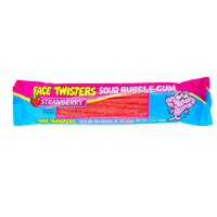 Face Twisters Sour Bubblegum Strawberry - 2oz - Sour Candy - Face Twisters - Bubblegum - Strawberry Bubblegum - Bubble Gum - Face Twisters Candy