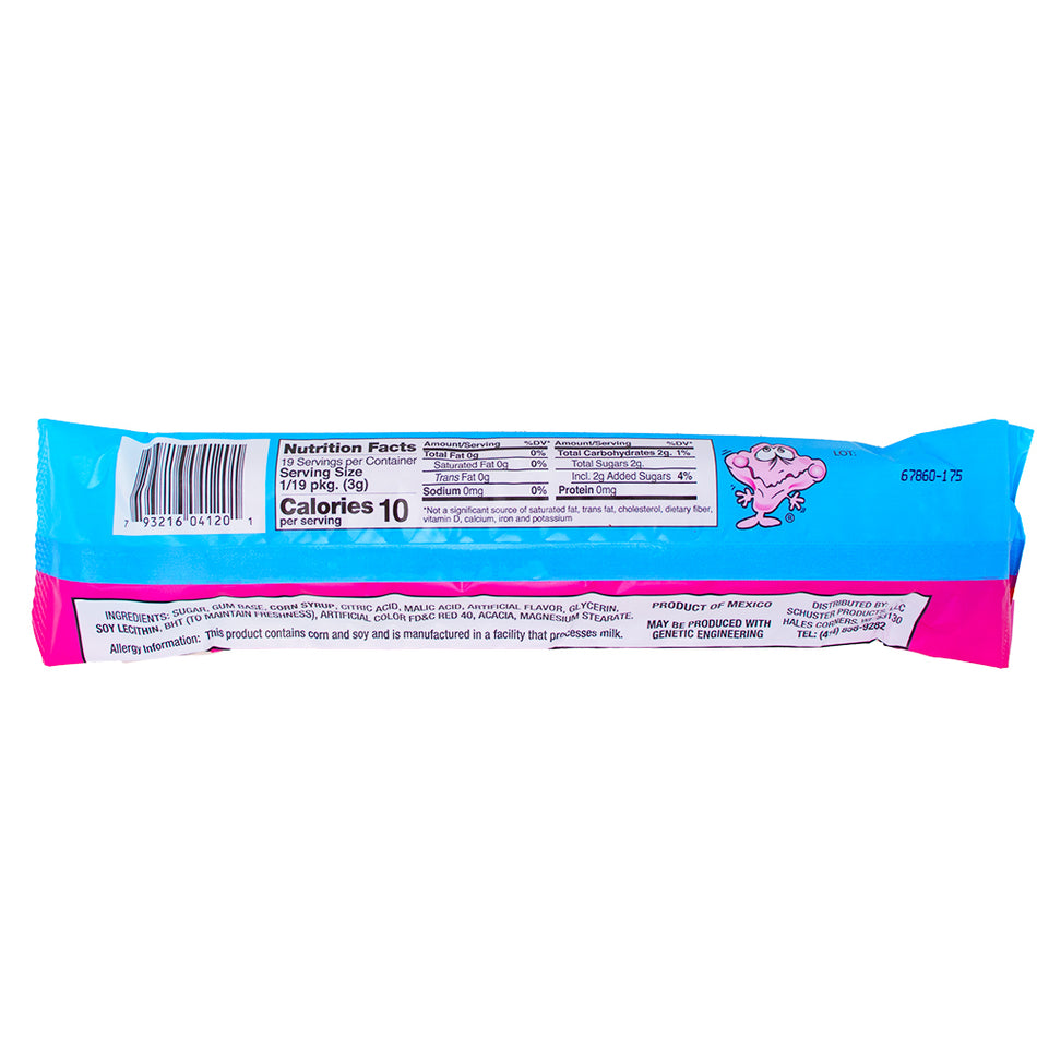 Face Twisters Sour Bubblegum Strawberry - 2oz Nutrition Facts Ingredients - Sour Candy - Face Twisters - Bubblegum - Strawberry Bubblegum - Bubble Gum - Face Twisters Candy