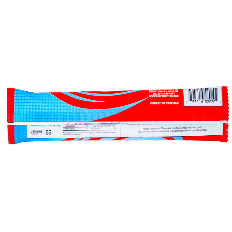 Face Twisters Sour Taffy Blue Raspberry & Cherry - 1.4oz Nutrition Facts Ingredients - Face Twisters Sour Taffy - Sour Taffy Candy - Blue Raspberry Candy - Cherry Candy - Sour Candy Taffy - Taffy Candy Assortment