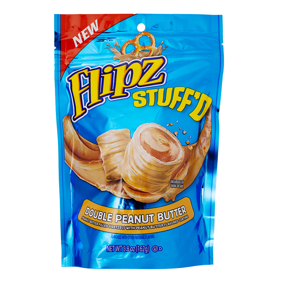 Flipz Stuff'd Pretzels Double Peanut Butter - 162g - Flipz Stuff'd Pretzels Double Peanut Butter - Crunchy Meets Creamy - Peanut Butter Lover's Dream - Snack Experience - Flavour Extravaganza - Nut-orious Goodness - Movie Night Snack - Happy Dance for Your Taste Buds - Snack Perfection - Peanut Butter Paradise - Flipz Pretzel - Flipz Peanut Butter Pretzel