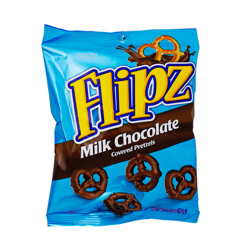 Flipz Milk Chocolate Covered Pretzels - 3.25oz - Flipz - Flipz Candy - Flipz Milk Chocolate Covered Pretzels - Pretzels - Chocolate Covered Pretzels