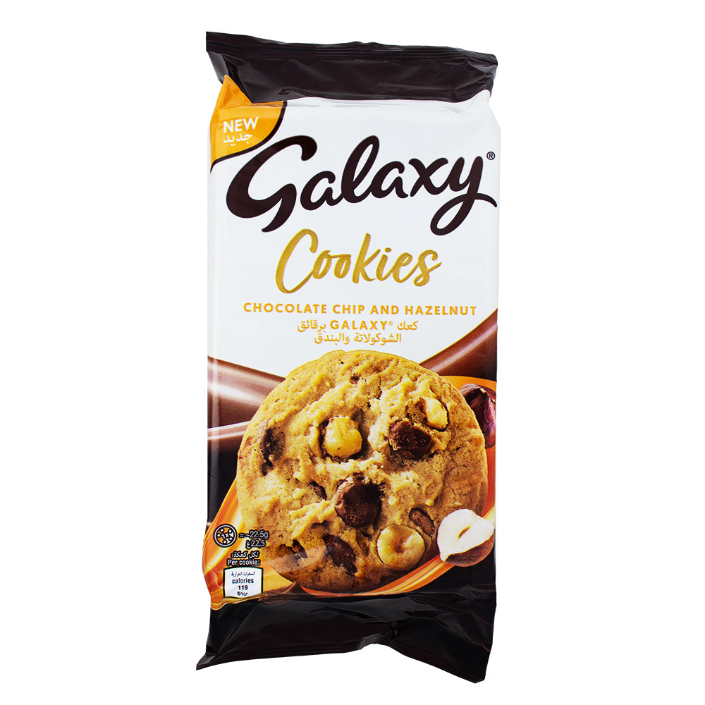 Galaxy Chocolate Chip & Hazelnut Cookies - 180g - Galaxy Chocolate Chip Cookies - Hazelnut-infused Galaxy Cookies - Galaxy Chocolate Treats - Irresistible Chocolate Chip Cookies - Galaxy Snack Adventure - Unique Galaxy Chocolate Experience - Crunchy Hazelnut Delight - Galaxy Cookie Sensation - Cosmic Chocolate Chip Delicacy - Gourmet Galaxy Cookie Magic - British Chocolate - Galaxy Chocolate - UK Chocolate - UK Candy - UK Chocolate