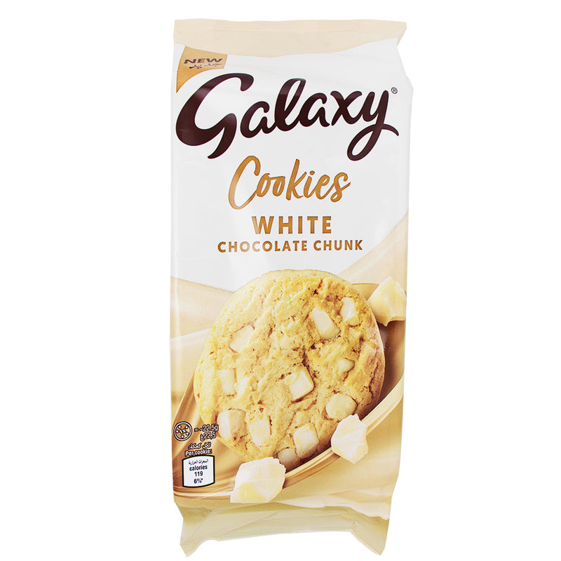 Galaxy White Chocolate Chunk Cookies - 180g - Galaxy White Chocolate Chunk Cookies - Gourmet White Chocolate Treats - Irresistible Galaxy Cookie Delight - White Chocolate Heaven - Galaxy Sweetness Explosion - Soft and Buttery White Chocolate Cookies - Premium Galaxy Cookie Experience - Cosmic White Chocolate Indulgence - Heavenly White Chocolate Chunks - Galaxy Snacking Adventure - British Chocolate - Galaxy Chocolate - UK Chocolate - UK Candy - UK Chocolate
