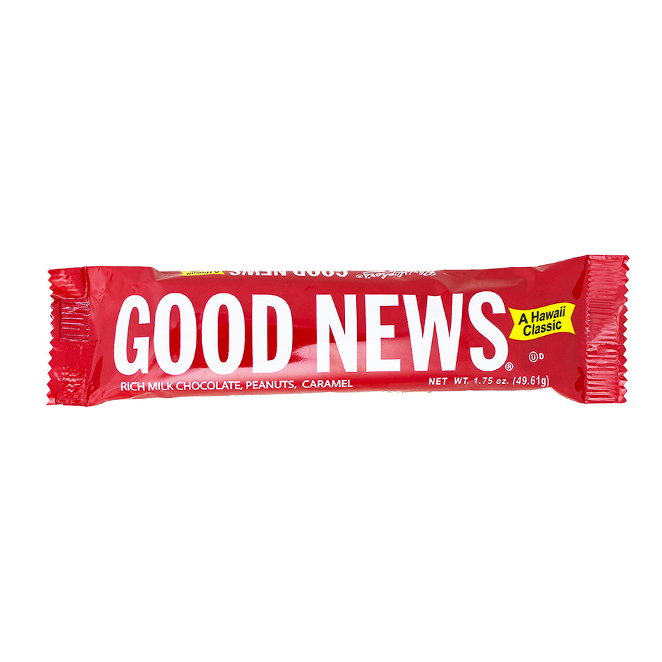 Good News Milk Chocolate Bar - 1.75oz - Good News Milk Chocolate Bar - Milk Chocolate Bar - Caramel Chocolate Bar - Peanut Chocolate Bar - Good News Chocolate Bar