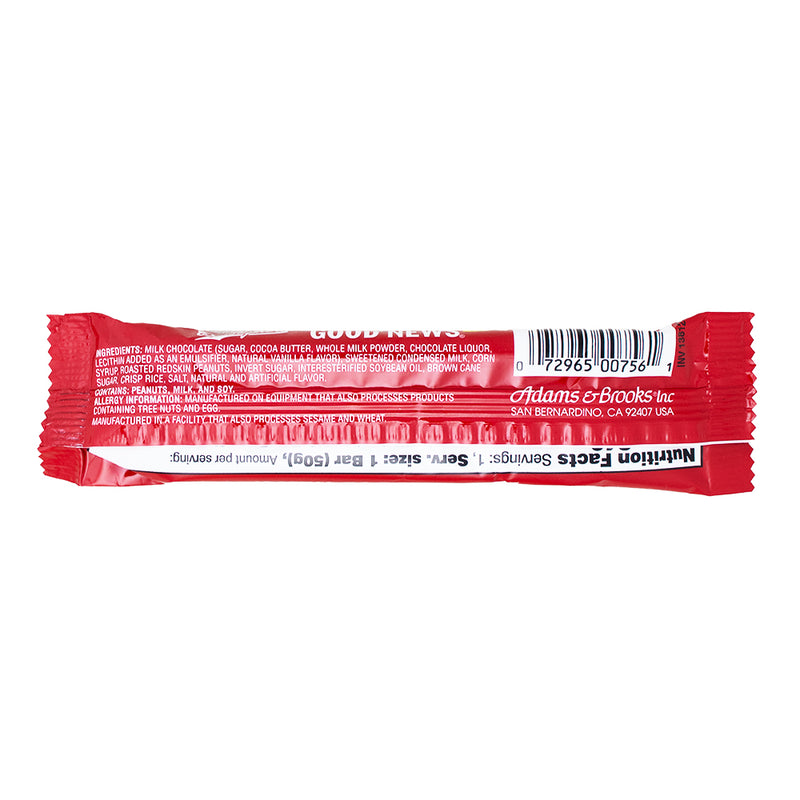 Good News Milk Chocolate Bar - 1.75oz Nutrition Facts Ingredients - Good News Milk Chocolate Bar - Milk Chocolate Bar - Caramel Chocolate Bar - Peanut Chocolate Bar - Good News Chocolate Bar