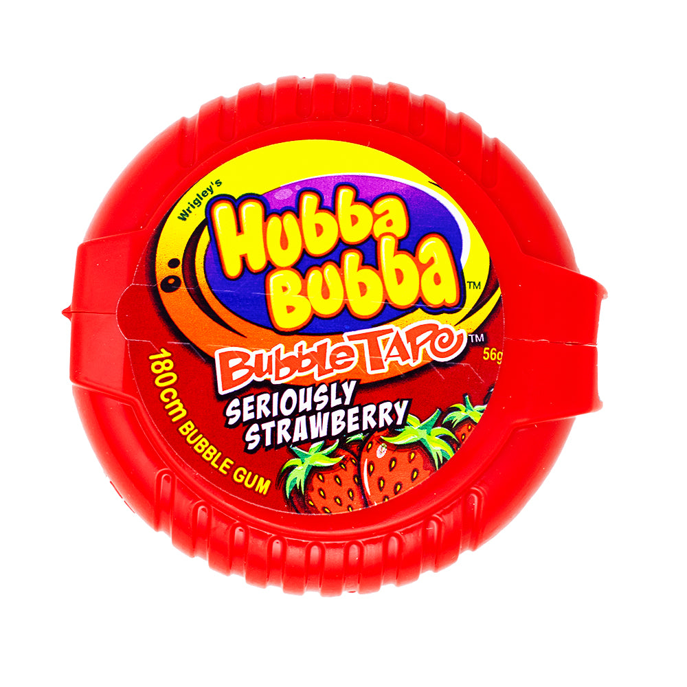 Hubba Bubba Tape Seriously Strawberry (Aus) - Hubba Bubba Tape Seriously Strawberry - Australian Candy Sensation - Irresistible Strawberry Flavour - Chewy and Fun Texture - Burst of Sweetness - Unique Candy Experience - International Candy Delight - Strawberry Candy Bliss