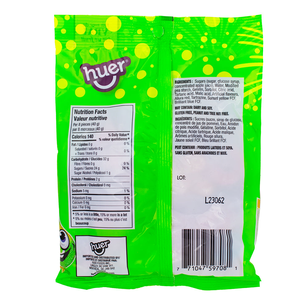 Huer Gummy Sour Suckers - 120g Nutrition Facts Ingredients