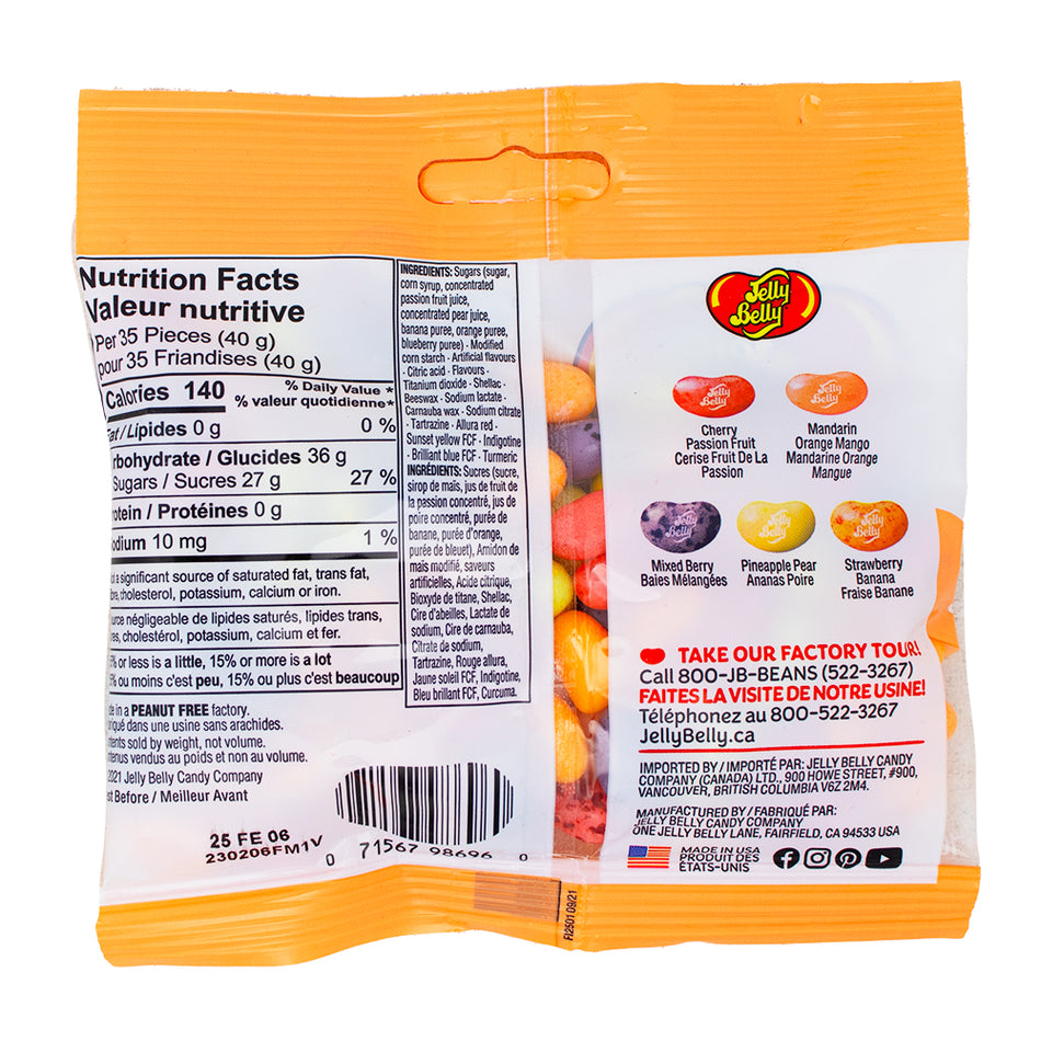 Jelly Belly Smoothie Blend - 100g Nutrition Facts Ingredients