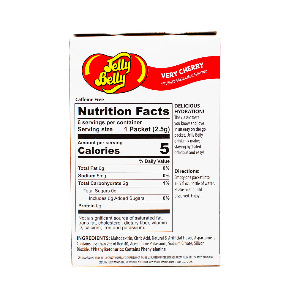Singles to Go Jelly Belly Very Cherry Nutrition Facts Ingredients